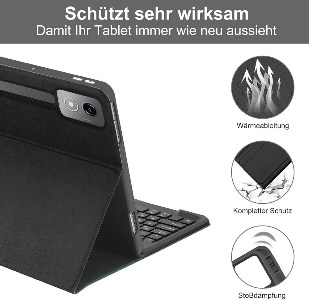 Чехол-клавиатура для Lenovo Idea Tab Pro 12.7 2025 магнитная съемная Bluetooth QWERTZ USB-C чёрный Киев - изображение 7