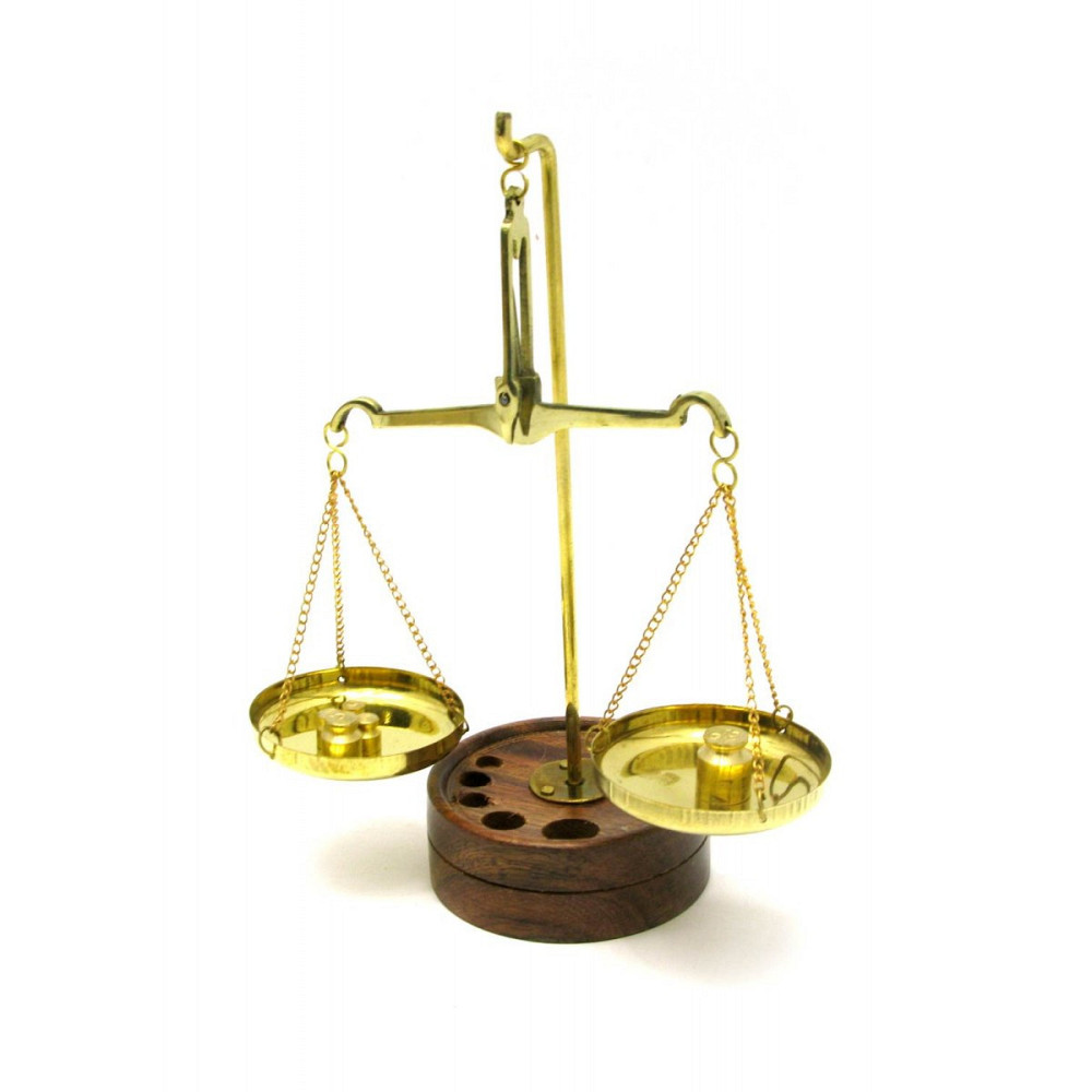 Весы бронзовые на деревянной подставке Киев - изображение 1