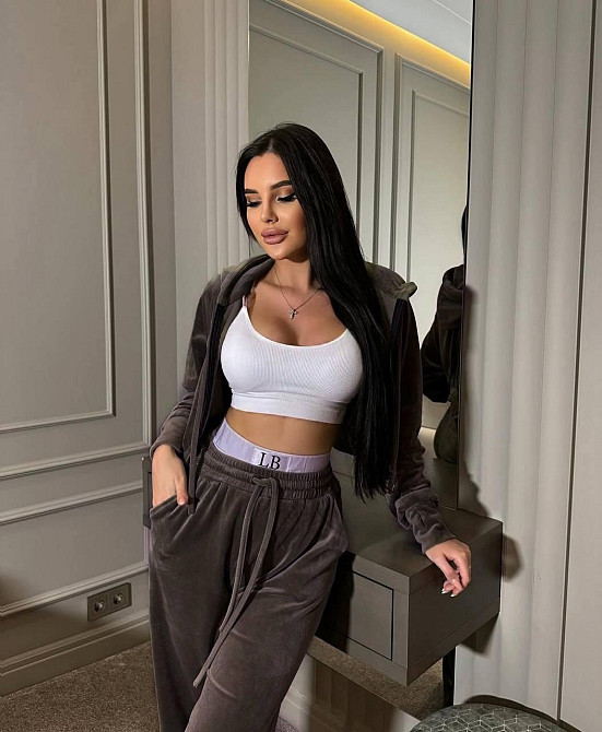 Женский прогулочный костюм тройка: кофта топ и штаны велюр + микродайвинг Шоколад, 42/44 Одесса - изображение 3