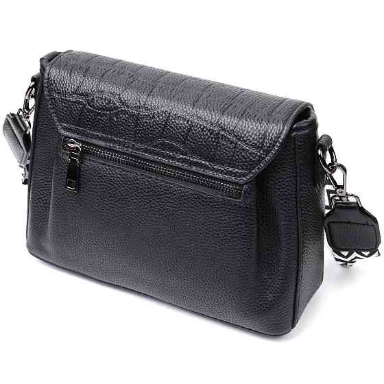 Красивая женская сумка из натуральной кожи Черная (Vintage) Киев