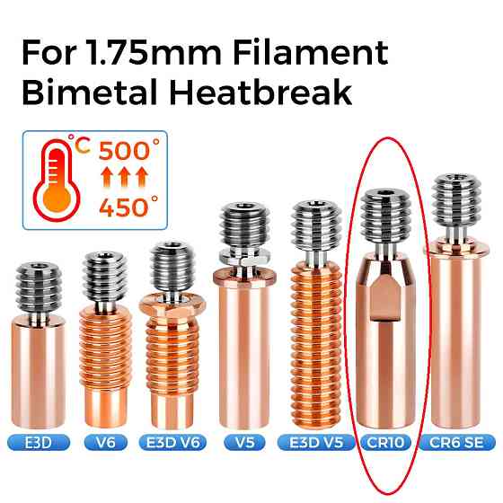 Горло (термобар'єр) TWO TREES CR10 високотемпературне біметалеве для 3д принтерів Київ