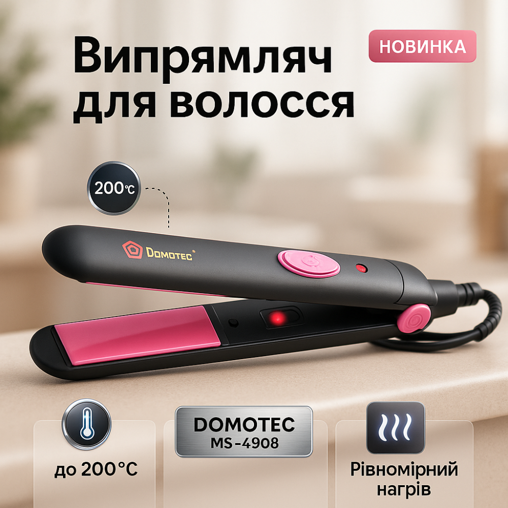Выпрямитель для густых волос DOMOTEC, Профессиональный утюжок, Плойка утюжок выпрямитель IB-18 Львов - изображение 13