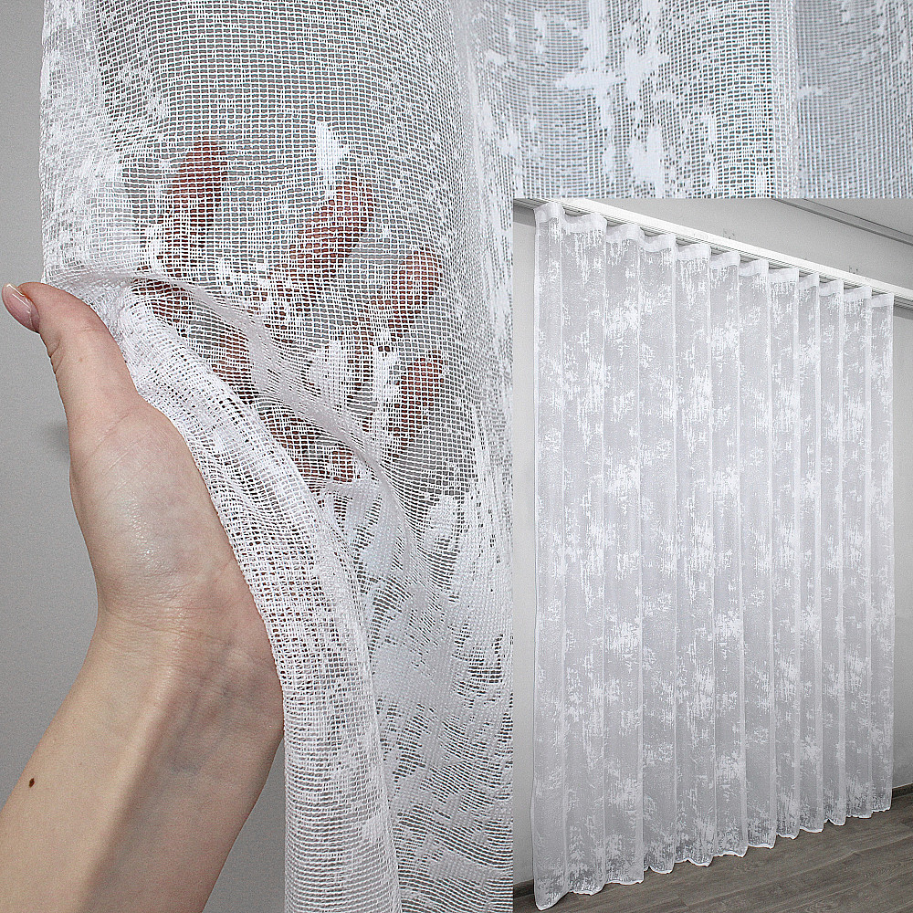 Тюль жакард, колекція "Мармур" колір білий 1225т Київ - фото 1