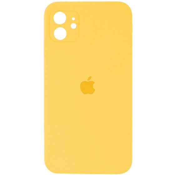 Чехол для iPhone 12, силиконовый, ярко-желтый Киев