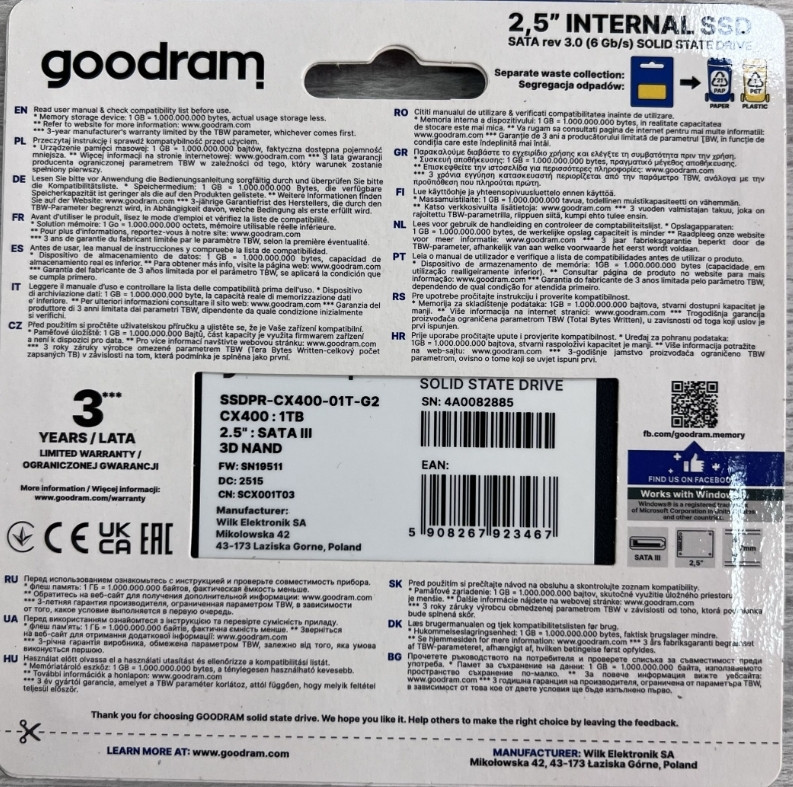 Накопичувач SSD Goodram 1Tb. Харків - фото 1