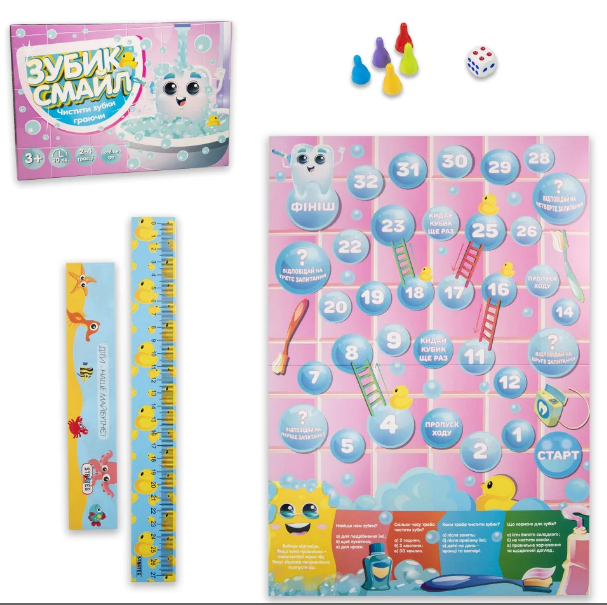 Настільна гра Strateg Зубик Смайл бродилка українською мовою (30398), шт Киев - изображение 1