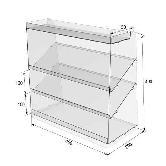 Підставка вітрина EKOSTAR 4 полиці 400х200х400 Київ