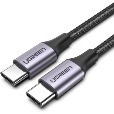 Дата кабель USB-C to USB-C 2.0m US261 18W Round Cable Nickel Plating Aluminum Shell Black Ugreen (50152) Винница - изображение 1