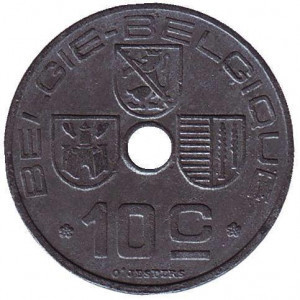 10 сантимів. 1943 рік, Бельгія (Belgie-Belgique). Полтава - фото 1