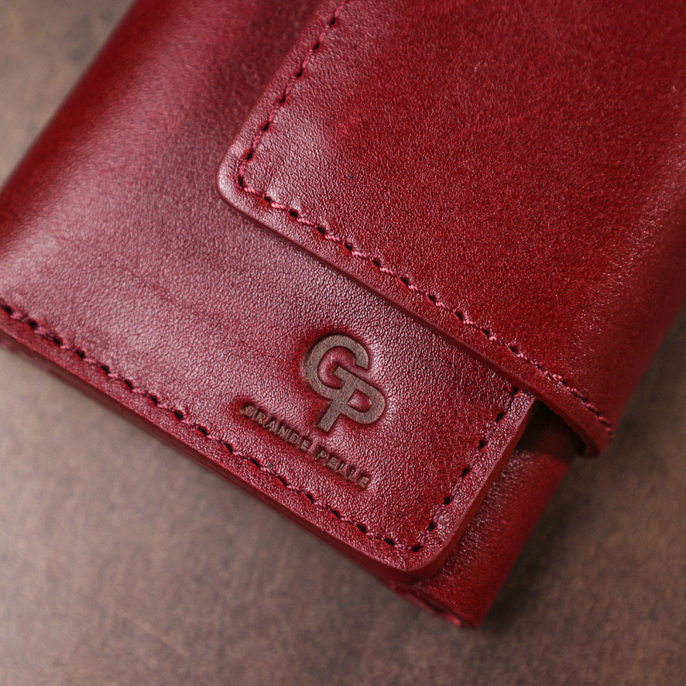 Практичне жіноче портмоне Grande Pelle 11574 Бордовий Київ - фото 10