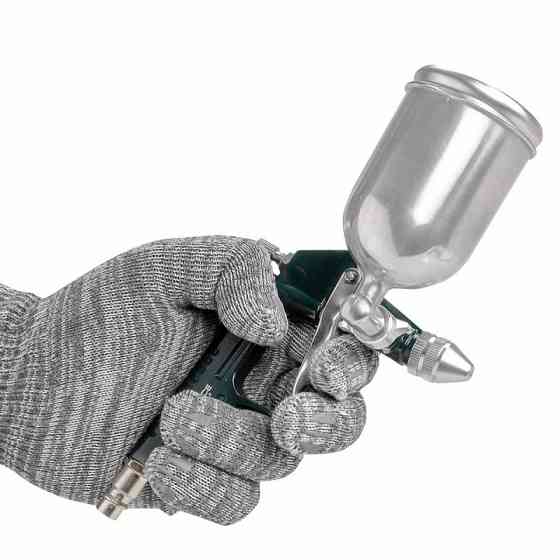 Краскораспылитель мини с боковым метал. бачком (125мл, 0.8мм, 2.0bar, 85-140 л/мин, присоед. резьба 1/4