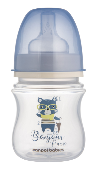 Бутылочка антиколиковая Canpol babies EasyStart 120 мл PP с широким горлом Bonjour Paris, синяя Кривой Рог - изображение 1
