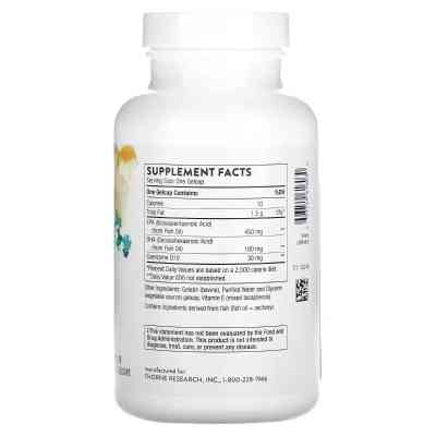 Витамин Thorne Research Омега-3 с коэнзимом Q10, Omega-3 with CoQ10, 90 гелевых капсул (THR-61603) Винница