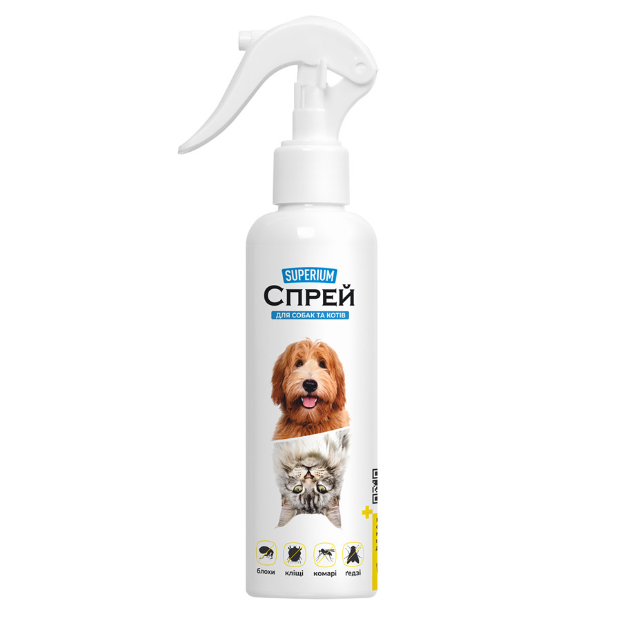 СУПЕРІУМ Спрей від бліх, кліщів, комарів та ґедзів для котів та собак, 200 мл Коломыя - изображение 1