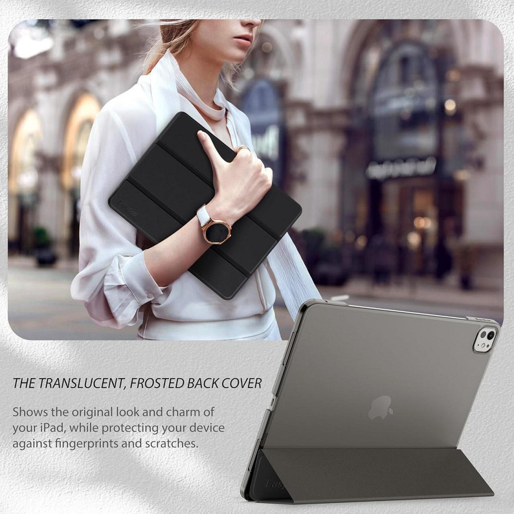 Чехол EasyAcc для iPad Pro 13 M4 (2024) ультратонкий полупрозрачный матовый защитный чехол с задней крышкой черный Днепр - изображение 5