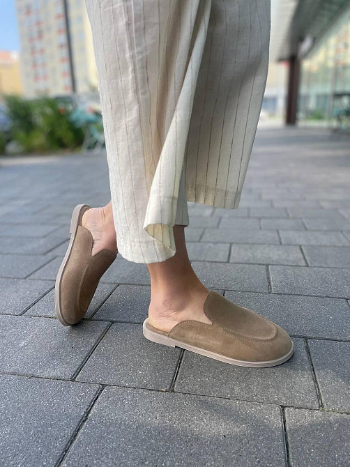 Зручні шльопанці жіночі замшеві пісочні з закритим носком SEE SEVEN 1806 / Шльопанці для жінок Коломыя - изображение 5