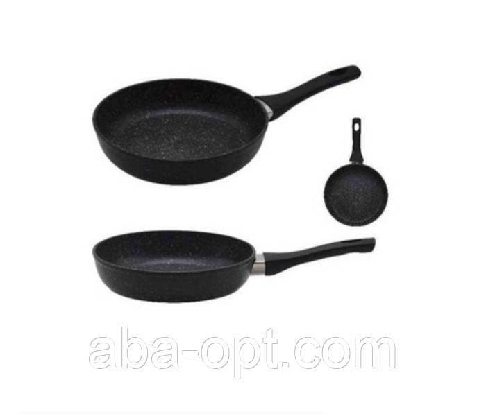 Набор сковородок с гранитным покрытием Ø 22 24 26 см Граф (шт) 6623 Одесса - изображение 1