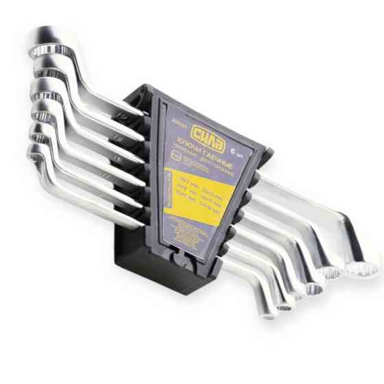 Набор ключей накидных изогнутых 6-19 мм 6 шт (планшет) CrV Мукачево