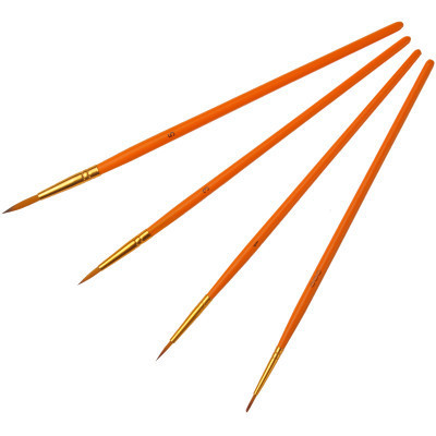 Пензлик для малювання Maxi набір 4 шт синтетичний ворс, круглі (№ 1, 3, 3/0, 5) коротка ручка (MX60883) Вінниця - фото 2