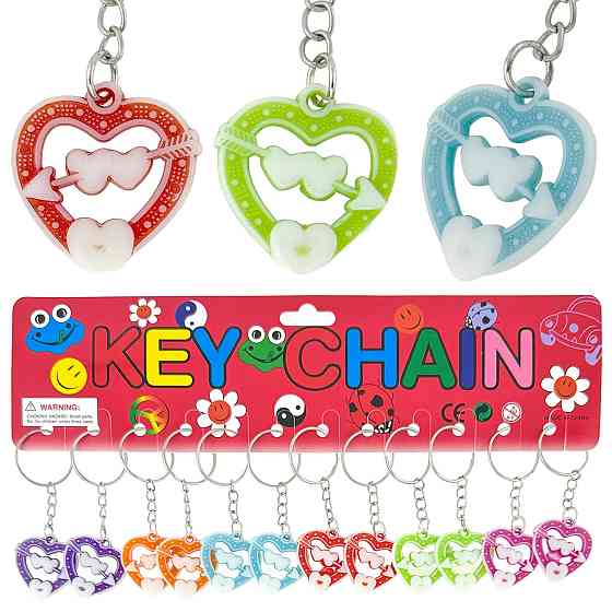 Брелок для ключей модный Сердечко 12 шт Киев