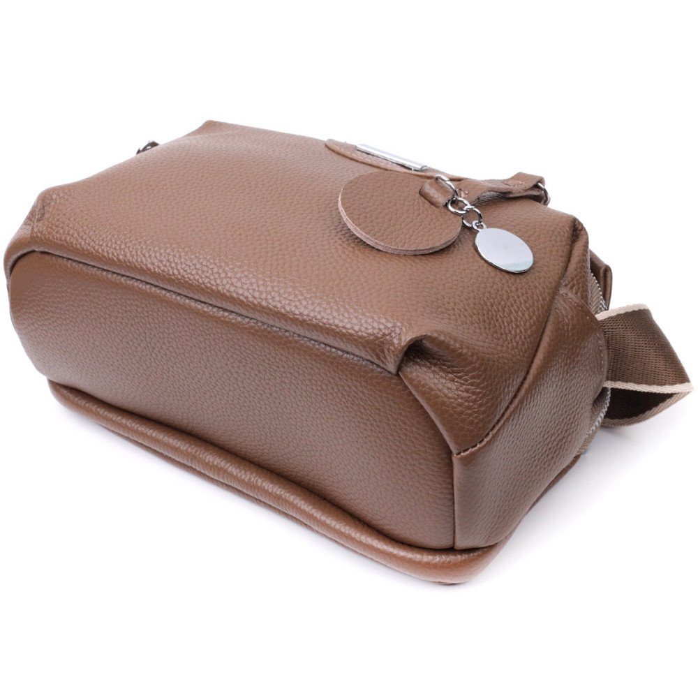 Модная сумка на каждый день с двумя отделениями из натуральной кожи Vintage 22596 Коричневый Киев - изображение 5