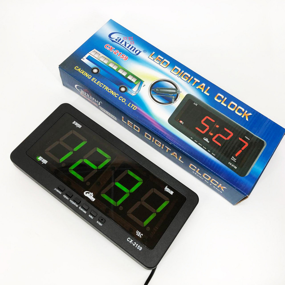 Настільний годинник з автоматичною підсвіткою Caixing CX 2159 12В 220В, YG-502 Годинник електронний Київ - фото 3