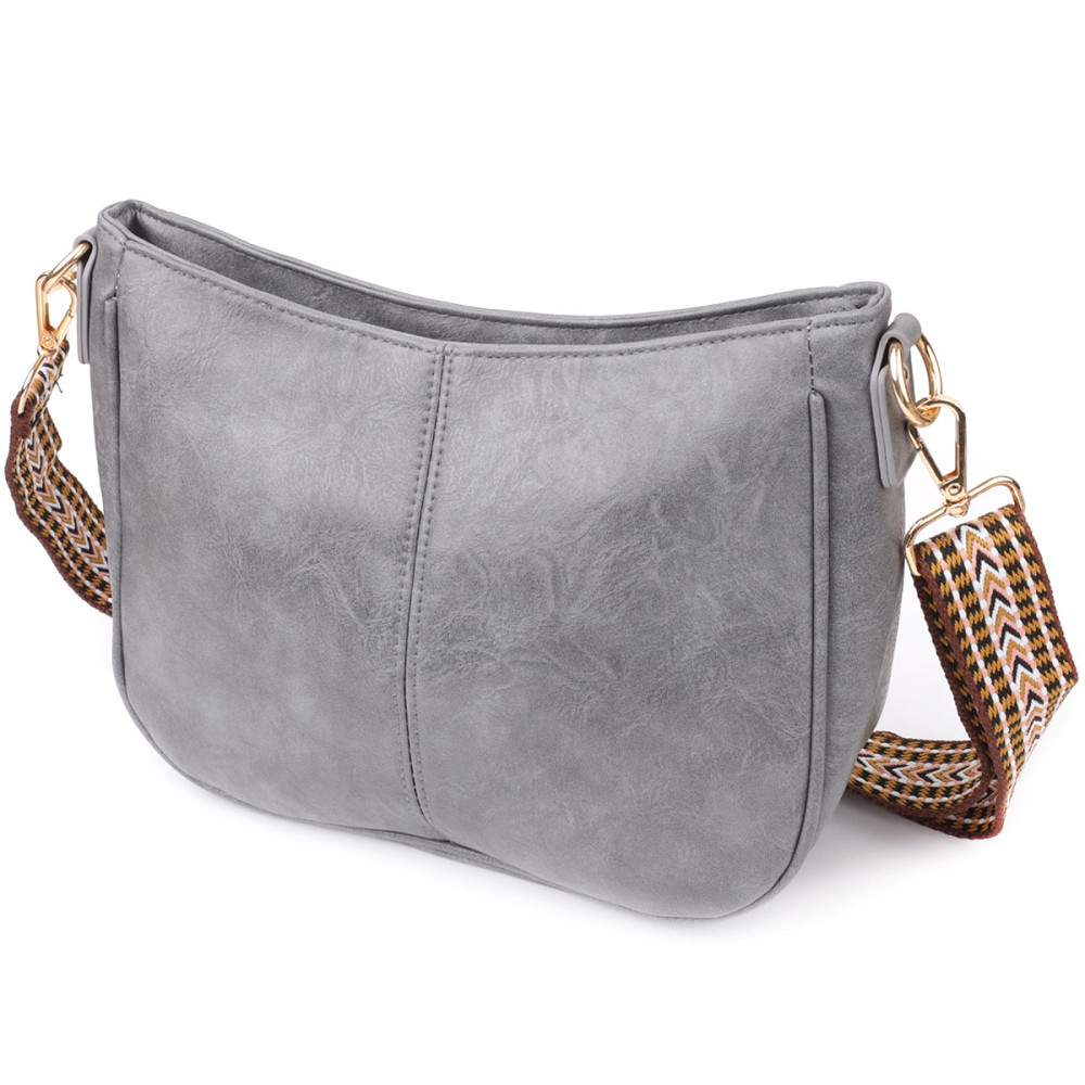 Жіноча зручна сумка з екошкіри Vintage sale_15134 Сірий Київ - фото 2