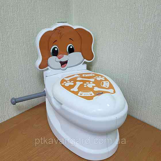 Горщик унітаз дитячий Собачка, від 18 місяців, звук зливу, підсвічування, спинка, горщик знімний, Pilsan 07-562 Хмельницький