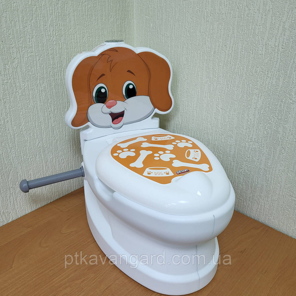 Горщик унітаз дитячий Собачка, від 18 місяців, звук зливу, підсвічування, спинка, горщик знімний, Pilsan 07-562 Хмельницький - фото 1