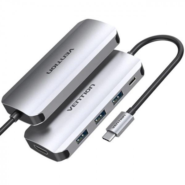 Док-станція USB3.1 Type-C --> HDM/USB 3.0х3//PD 100W 5-in-1 Vention Київ - фото 1