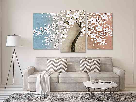 Модульная картина в гостиную / спальню Квіткове дерево  Art-691_3 70x130 см Киев