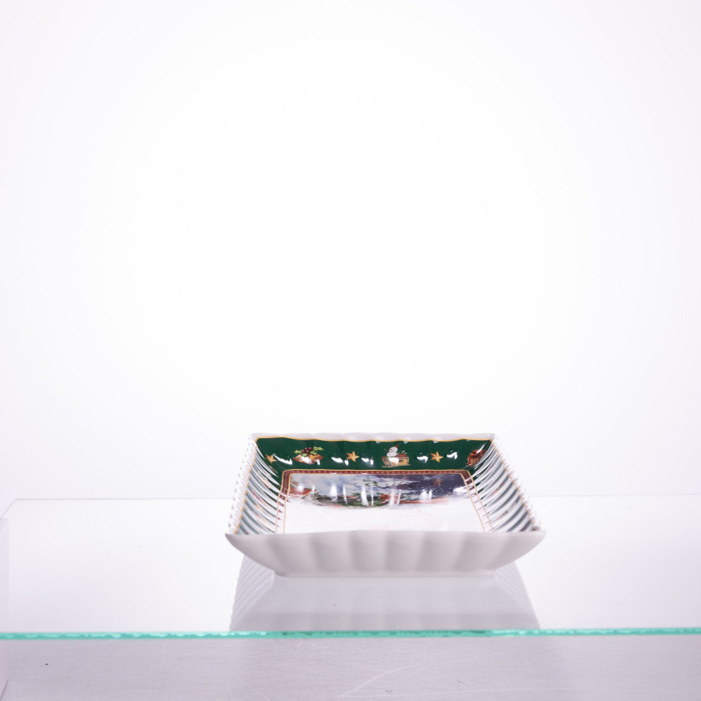 Сервірувальне новорічне блюдо для закусок з порцеляни Santa 30,5×17,5×2,5 (см) HP-SDHK-22 Київ - фото 4
