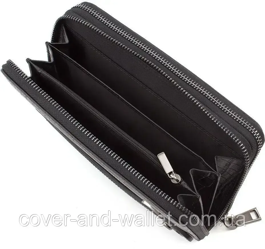 Элитный мужской кошелек клатч на две молнии под крокодила Marco Coverna 5902B (JP) Киев - изображение 6
