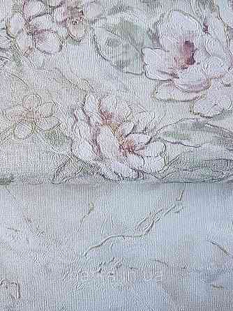 Шпалери метрові вінілові на флізелін Grandeco Poem квіти троянди структурні бордові коричневі на білому Київ