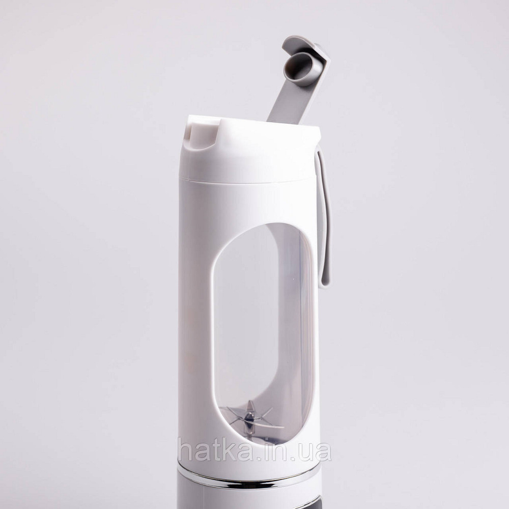 Портативний блендер для смузі на акумуляторі 450 мл блендер пляшка 25 Вт USB Білий Київ - фото 7