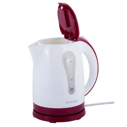 Електрочайник 1,8л 1850-2200W пластик (диск) білий/червоний 1715R KAMILLE Житомир - изображение 3