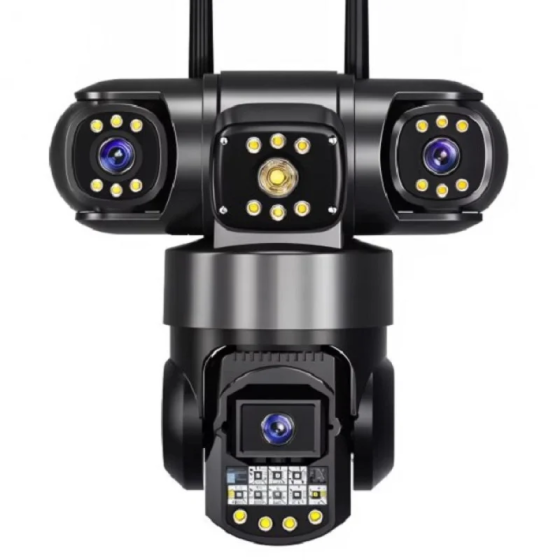 Уличная поворотная IP-камера SC28 V380 Pro: тройной экран, 3 объектива (Wi-Fi / 4G), PTZ 360° и ночное видение Одесса