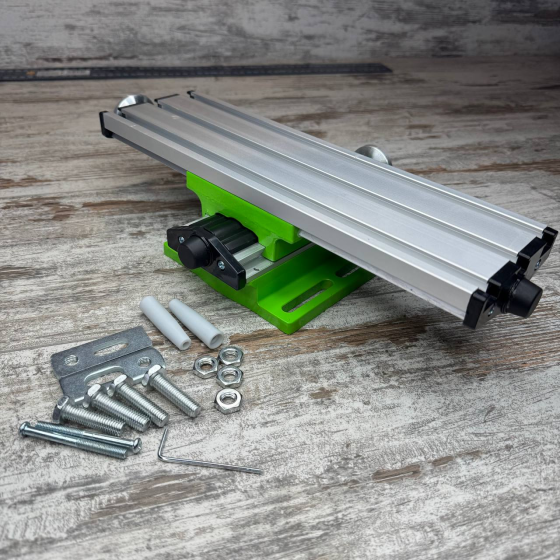 Двухкоординатный стол BG-6300 для сверлильного фрезерного станка 31 × 9 см алюминиевый сплав Киев