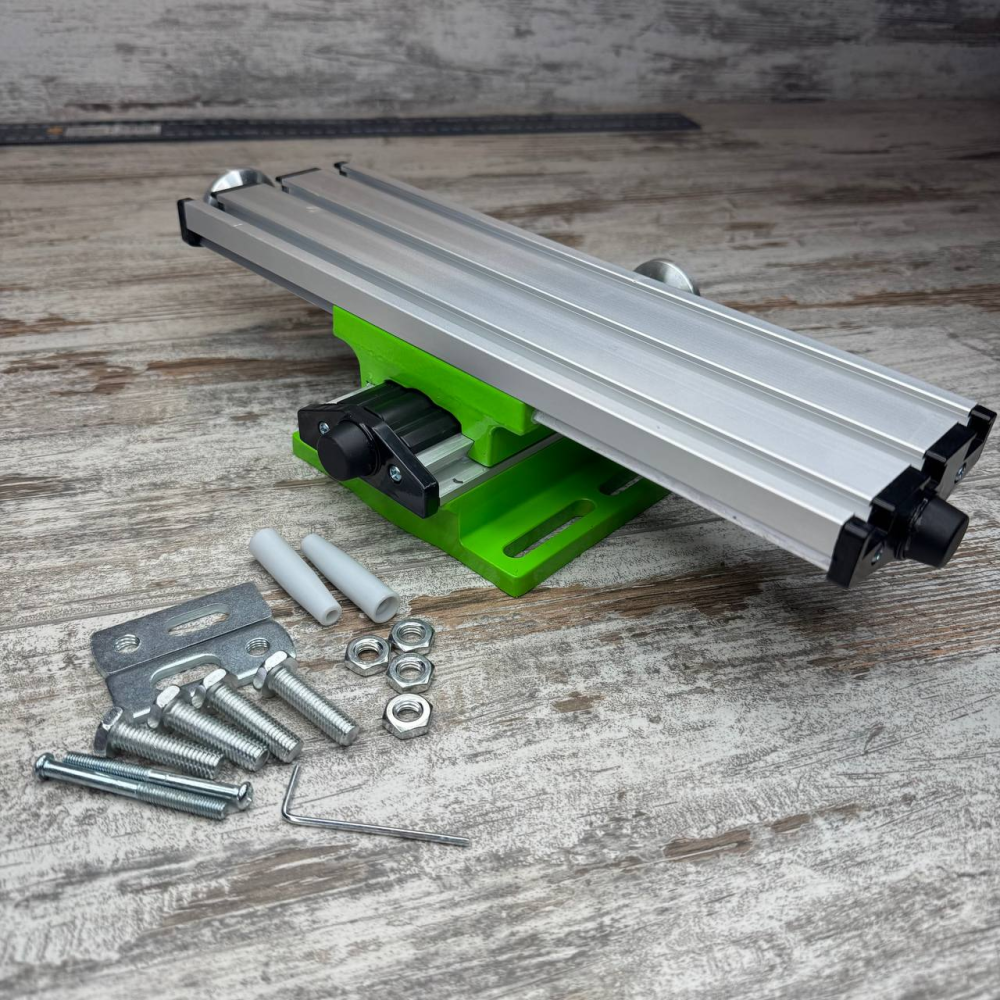 Двухкоординатный стол BG-6300 для сверлильного фрезерного станка 31 × 9 см алюминиевый сплав Киев - изображение 3