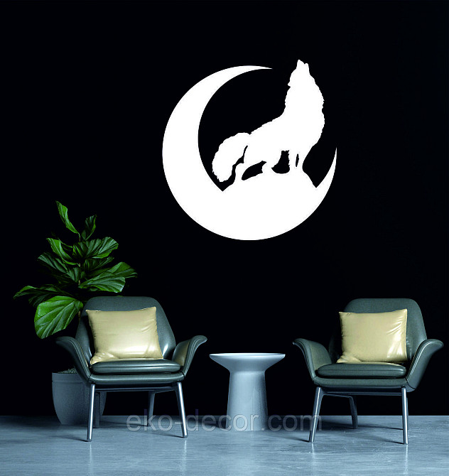 Декоративное настенное Панно «Волк», Декор на стену 50*48 см, Белый Киев - изображение 3