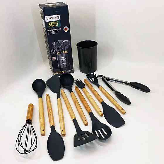 Силіконовий набір для кухні, Набір кухонного приладдя на стійці приладдя для кухні якісний BO-24 Івано-Франківськ