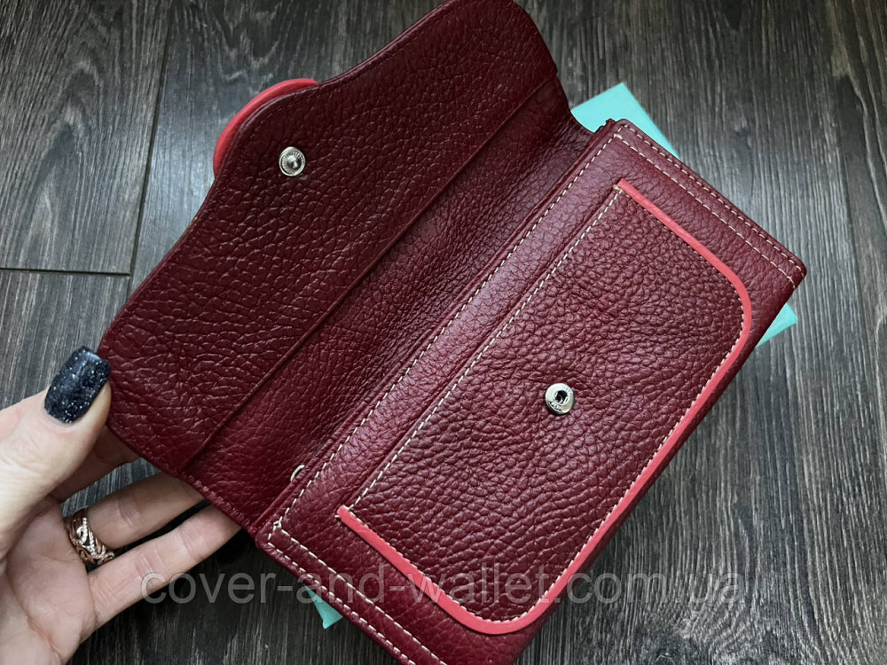 Тонкий м'який жіночий гаманець із міцної шкіри коричневого кольору Guxilai Київ - фото 13