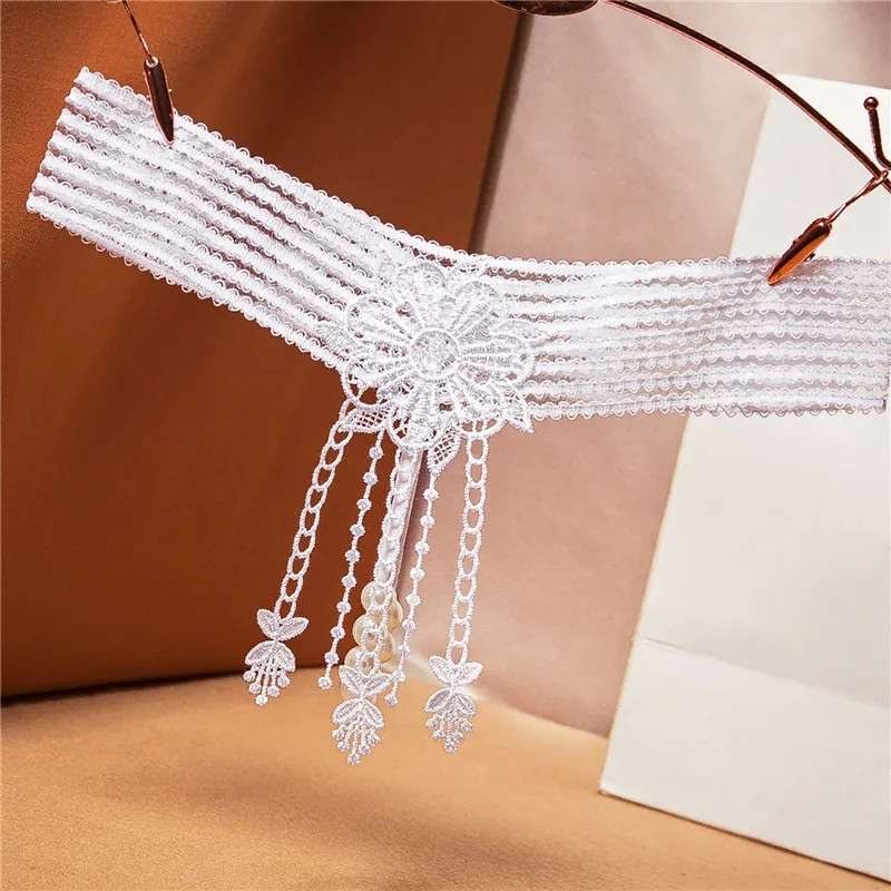 Трусики з намистинками та квіткою білі - розмір універсальний, резинка до 90см Київ - фото 1