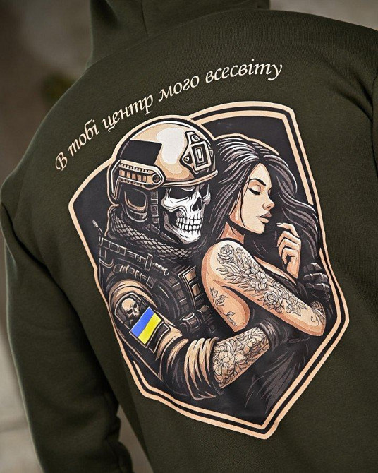 Мілітарі худі на флісі GENESIS Всесвет oliva ПП8139 Одеса - фото 5