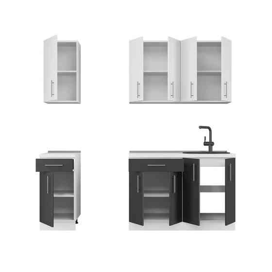 Кухня модульна Эверест Оптима набор №4 Нимфея альба+Антрацит 2,2 м (без столешницы) (DTM-5707) Львов