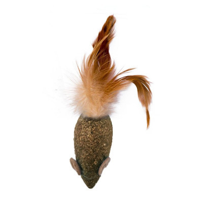 Игрушка для кошек Eastland Мышка с кошачьей мятой и перьями 4.8 см (6970115703155) Винница - изображение 1