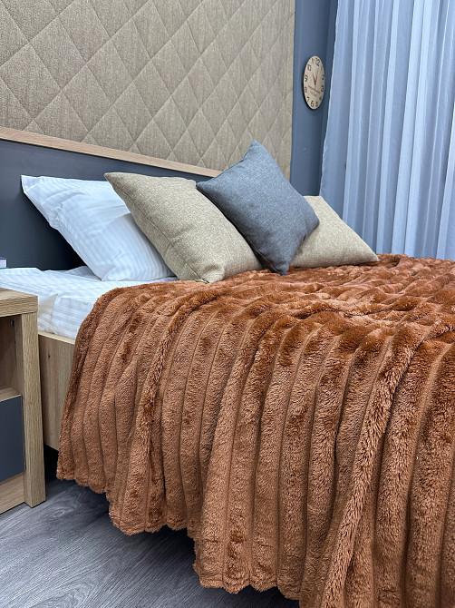 Плед-покрывало полоска Шарпей 210х220 см (+-5см) Терракотовый (87-014) Киев - изображение 3