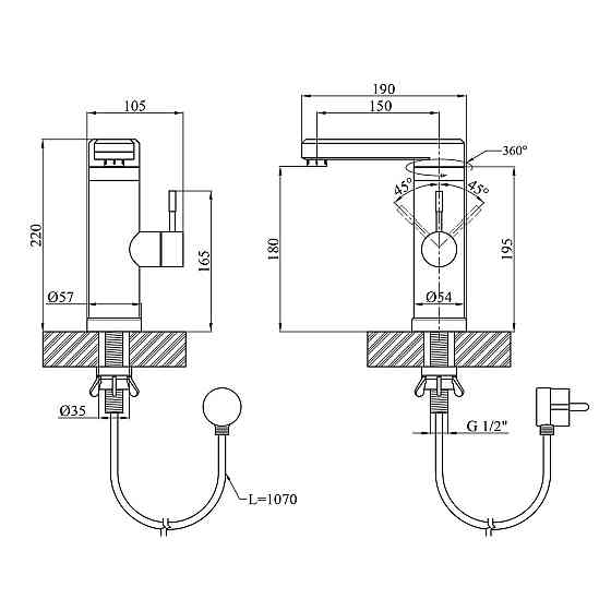 Проточний водонагрівач для кухні Kroner KRP Volt - ESG089 з дисплеєм Київ