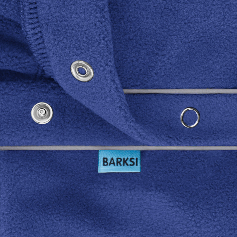 Кофта флісова для собак тепла Barksi Textile світловідбиваюча з високим горлом чорна з синім Одеса - фото 6