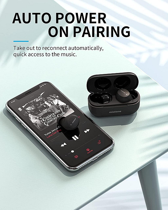 Бездротові навушники MIATONE Austin Bluetooth 5.1 з прогумованим покриттям та автономністю до 40 годин Матовий чорний Київ - фото 7